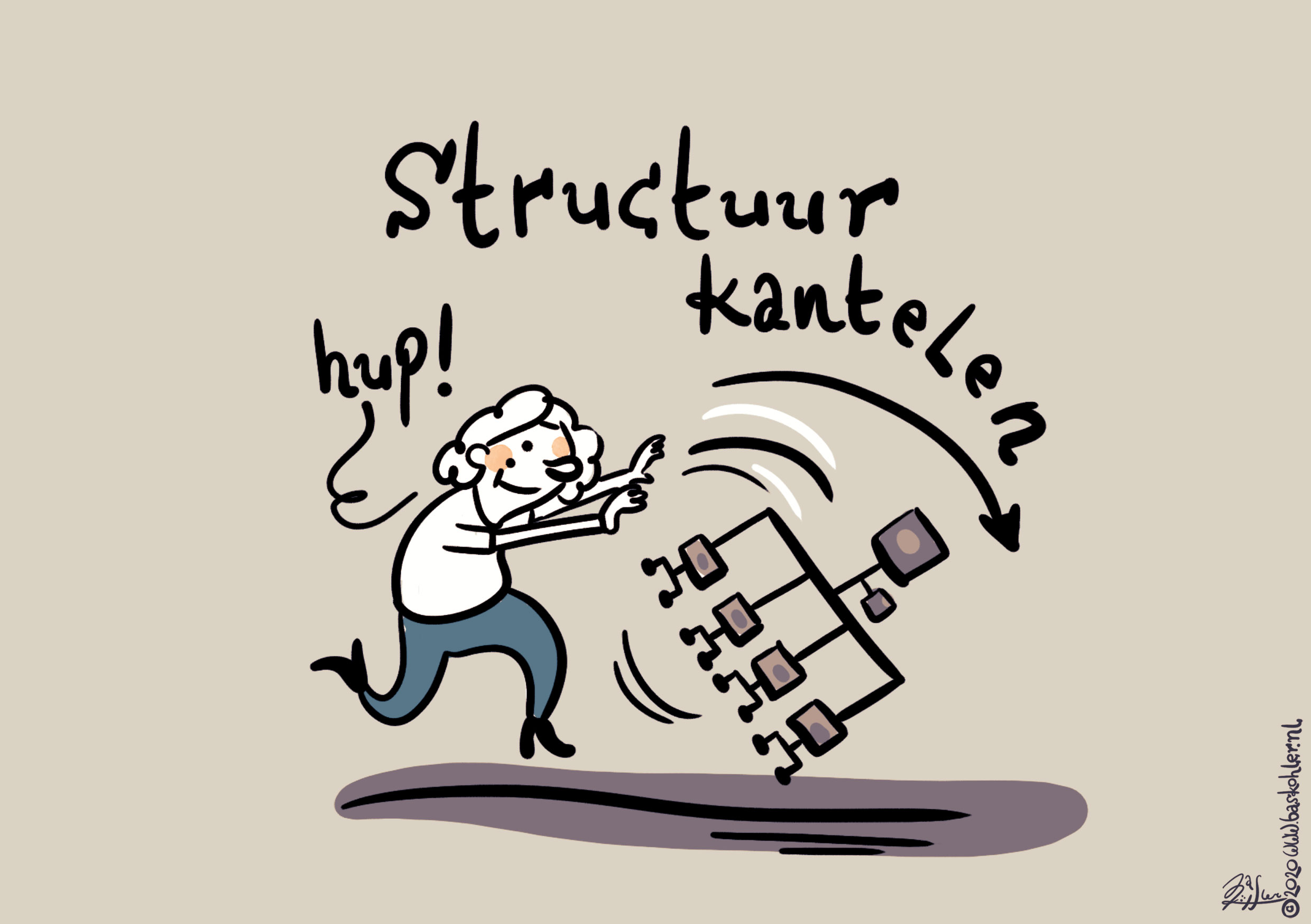 Illustratie is van Bas Kohler voor de 'Handreiking Ondersteunende Diensten'.